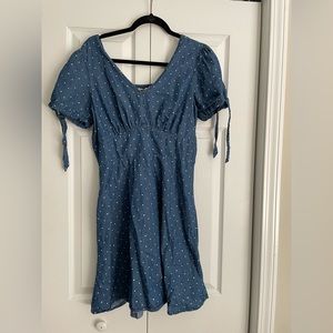 Blue XL Dress with Polka Dots.